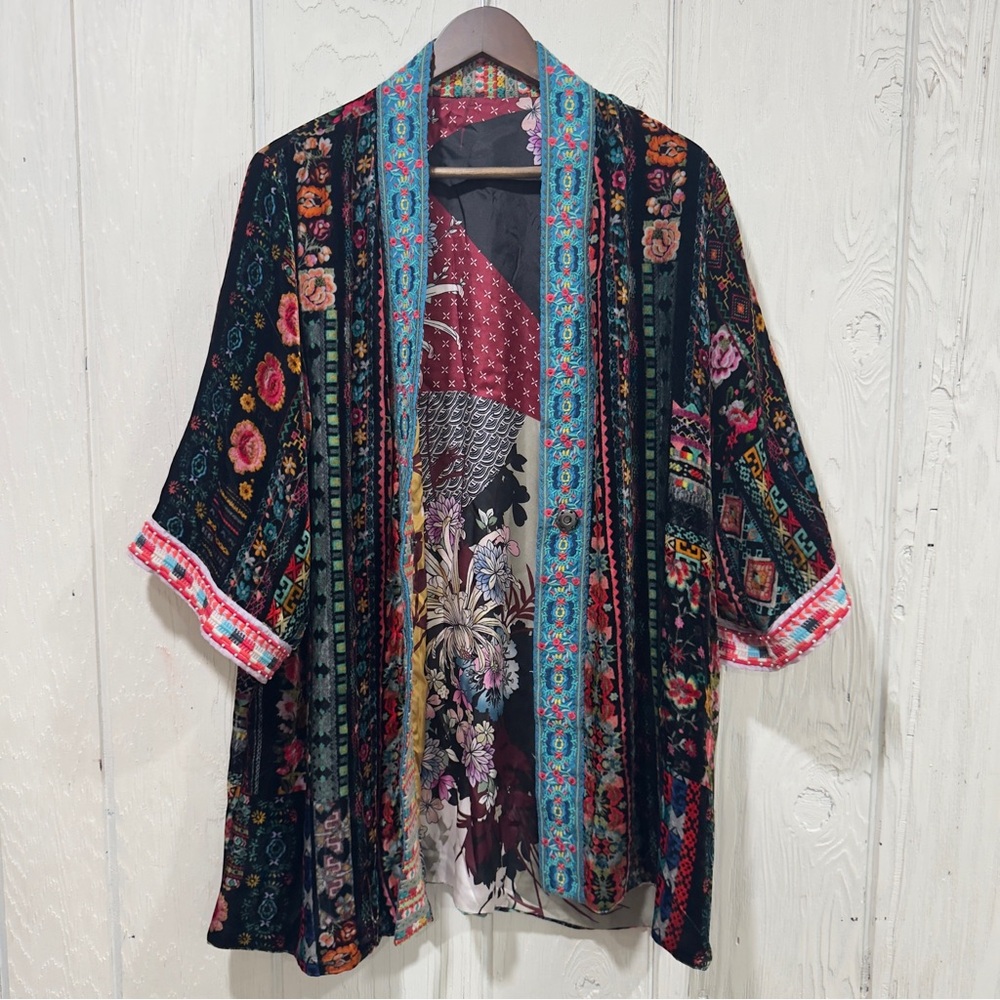 Johnny Was Abril Reversible Silk-Blend Kimono